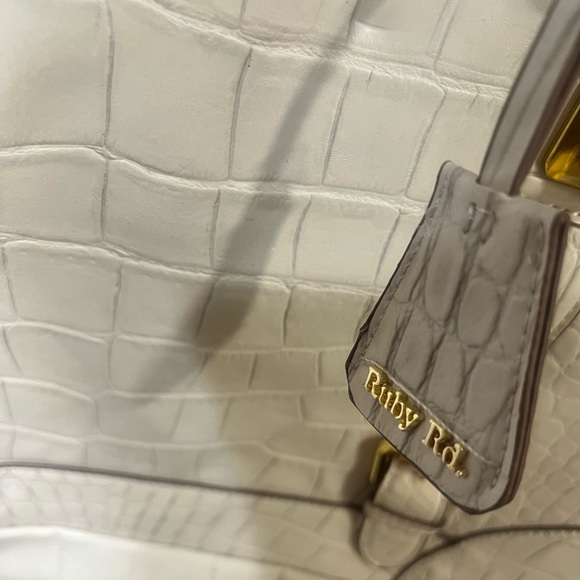 Ruby Rd. Cream Croc-Embossed Shoulder Bag - Picture 3 of 6